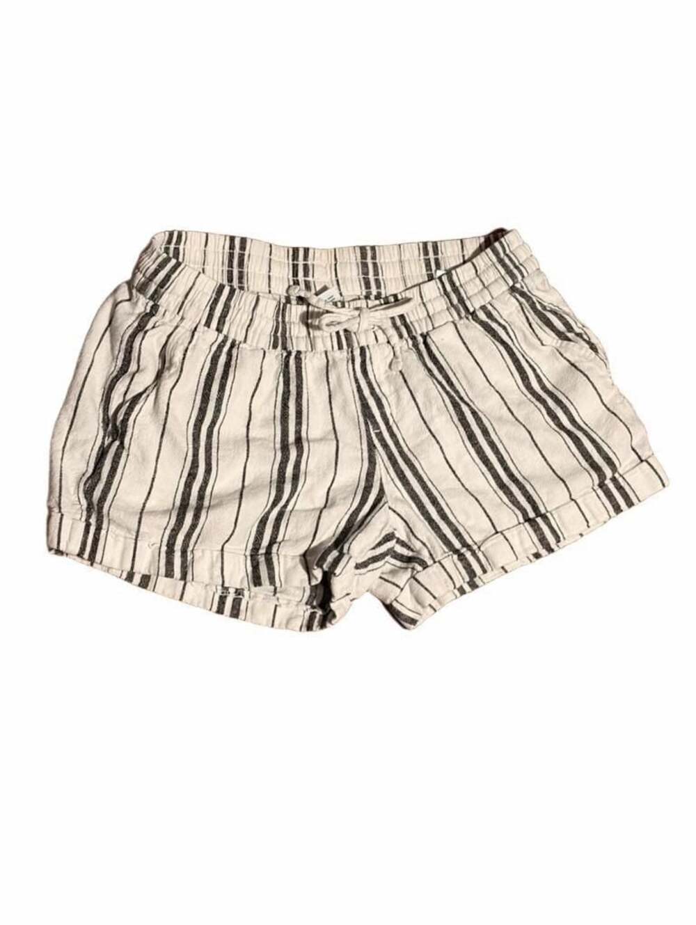 Old Navy Women's Striped Linen Blend Drawstring Cuffed Shorts Small - Picture 2 of 4